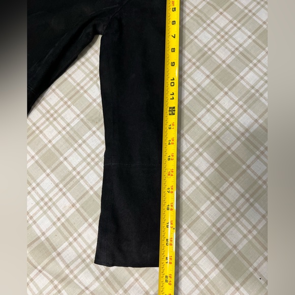 Ellie Tahari Lamb Suede Black Fringed Jacket - Picture 14 of 15